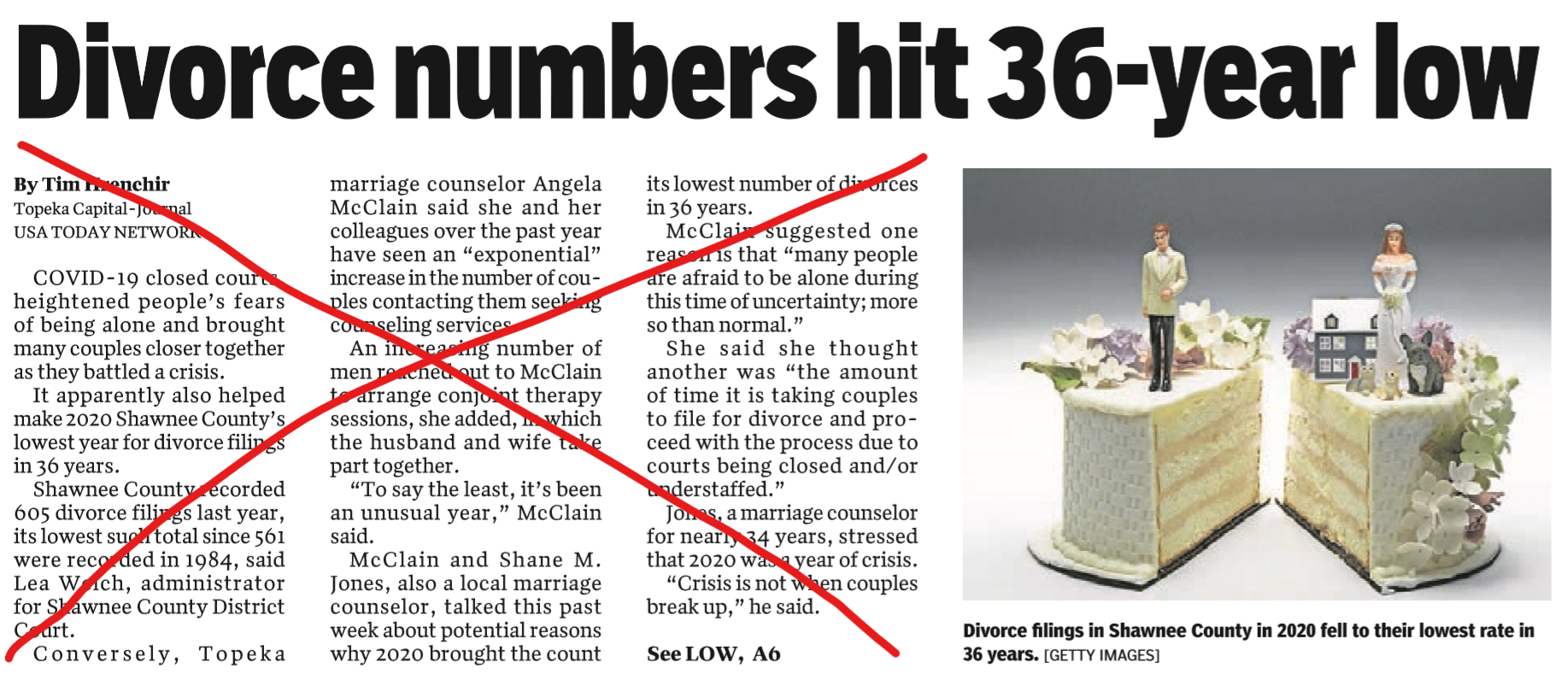 a picture in a newspaper